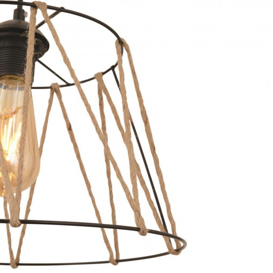 ΦΩΤΙΣΤΙΚΟ ΟΡΟΦΗΣ ΜΕΤΑΛΛΙΚΟ ΜΑΥΡΟ ΜΕ ΣΧΟΙΝΙ ΜΠΕΖ Φ30x81Υ εκ.