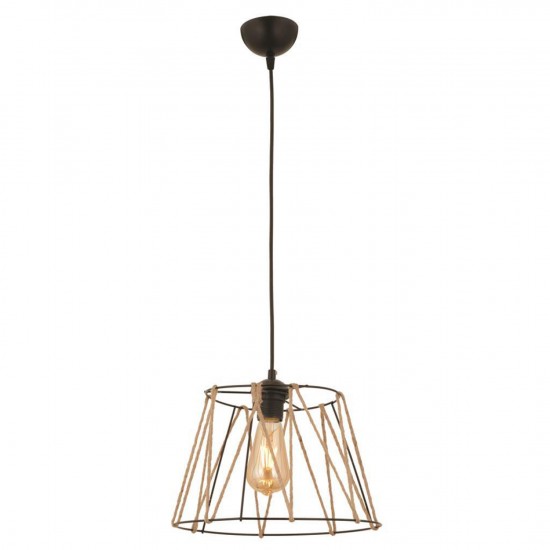 ΦΩΤΙΣΤΙΚΟ ΟΡΟΦΗΣ ΜΕΤΑΛΛΙΚΟ ΜΑΥΡΟ ΜΕ ΣΧΟΙΝΙ ΜΠΕΖ Φ30x81Υ εκ.