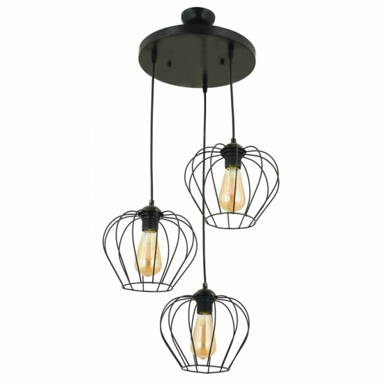 ΦΩΤΙΣΤΙΚΟ ΟΡΟΦΗΣ 3ΦΩΤΟ ΜΕΤΑΛΛΙΚΟ ΜΑΥΡΟ 40x80Υ εκ.