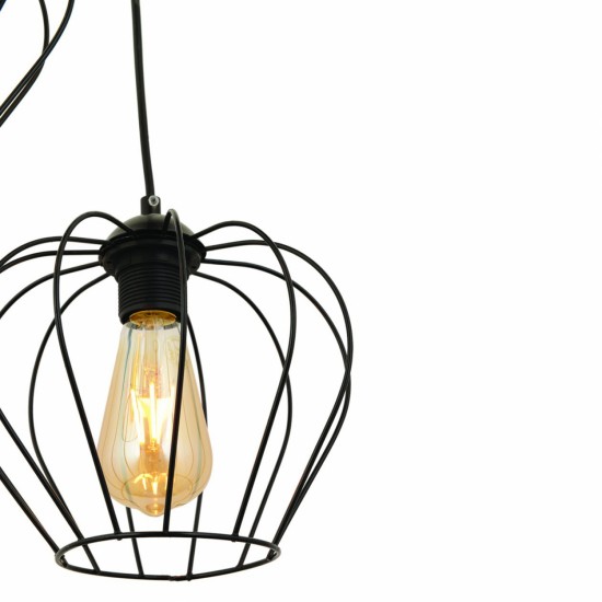 ΦΩΤΙΣΤΙΚΟ ΟΡΟΦΗΣ 3ΦΩΤΟ ΜΕΤΑΛΛΙΚΟ ΜΑΥΡΟ 40x80Υ εκ.