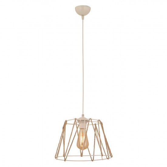 ΦΩΤΙΣΤΙΚΟ ΟΡΟΦΗΣ ΜΕΤΑΛΛΙΚΟ ΛΕΥΚΟ ΜΕ ΣΧΟΙΝΙ ΜΠΕΖ Φ30x81Υ εκ.