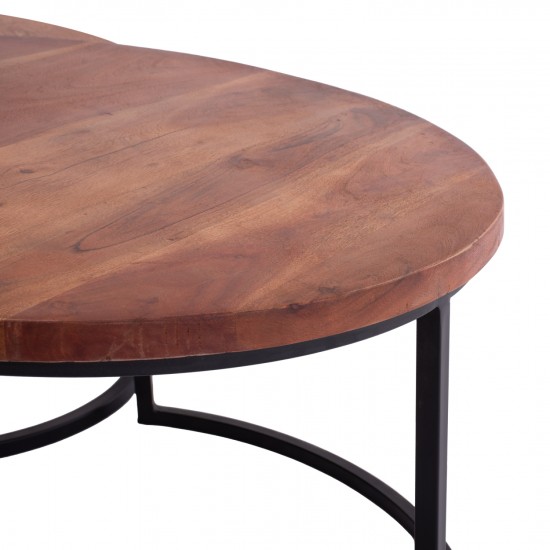 ΣΕΤ ΖΙΓΚΟΝ OBI ΑΠΟ ΜΑΣΙΦ ΞΥΛΟ ΑΚΑΚΙΑΣ ΜΕ ΜΑΥΡΑ ΜΕΤΑΛΛΙΚΑ ΠΟΔΙΑ 78x78x47Υ εκ.