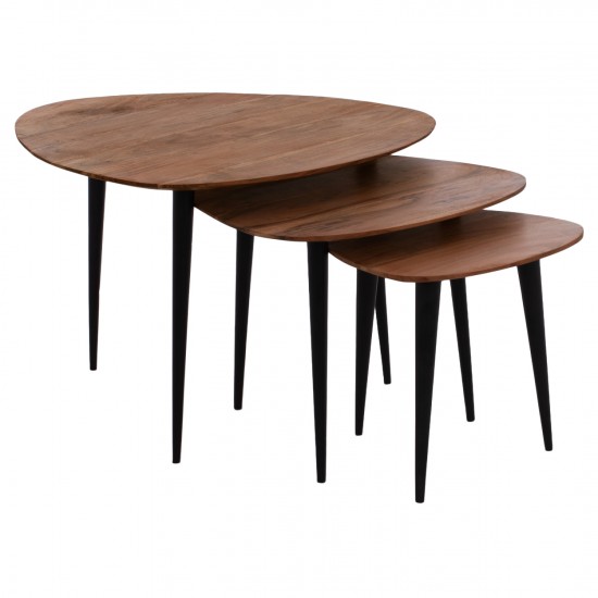 ΣΕΤ ΖΙΓΚΟΝ EMILIANO ΑΠΟ ΜΑΣΙΦ ΞΥΛΟ ΑΚΑΚΙΑΣ ΜΕ ΜΑΥΡΑ ΠΟΔΙΑ 69,5x67x46Υ εκ.