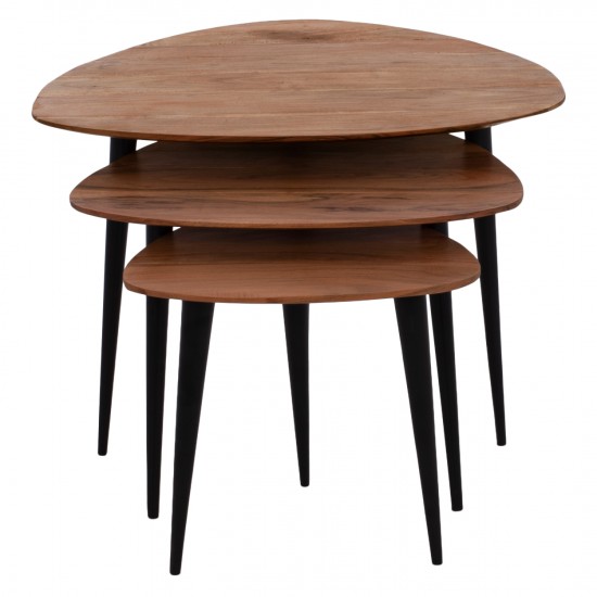 ΣΕΤ ΖΙΓΚΟΝ EMILIANO ΑΠΟ ΜΑΣΙΦ ΞΥΛΟ ΑΚΑΚΙΑΣ ΜΕ ΜΑΥΡΑ ΠΟΔΙΑ 69,5x67x46Υ εκ.