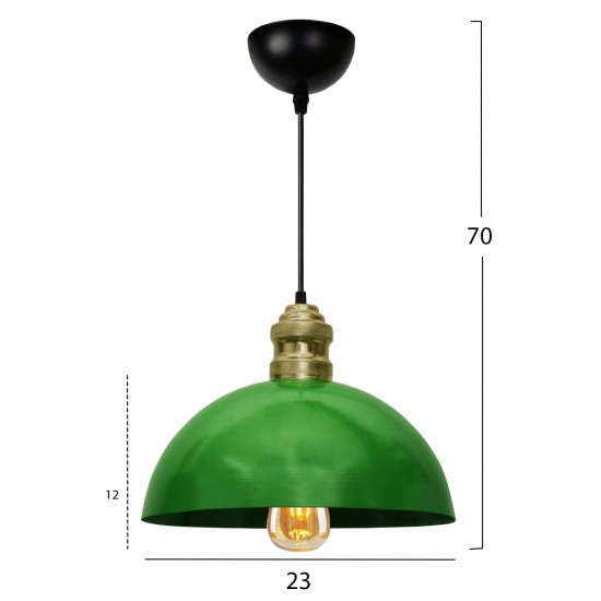 ΦΩΤΙΣΤΙΚΟ ΟΡΟΦΗΣ ΠΡΑΣΙΝΟ ΜΑΥΡΟ Φ23x70 εκ.