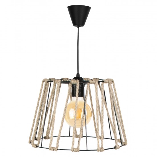 ΦΩΤΙΣΤΙΚΟ ΟΡΟΦΗΣ ΜΕΤΑΛΛΙΚΟ ΜΑΥΡΟ ΜΕ ΣΧΟΙΝΙ Φ20x40 εκ.