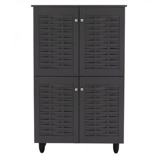 ΠΑΠΟΥΤΣΟΘΗΚΗ-ΝΤΟΥΛΑΠΙ ΞΥΛΙΝΗ KABIRA 4 ΠΟΡΤΕΣ ΓΚΡΙ 77x34x123