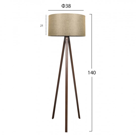 ΦΩΤΙΣΤΙΚΟ ΔΑΠΕΔΟΥ ΞΥΛΙΝΟ CRUZ ΚΑΡΥΔΙ ΜΕ ΚΑΦΕ ΚΑΠΕΛΟ Φ38x140Y εκ.