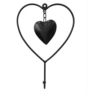 ΔΙΑΚΟΣΜΗΤΙΚΟ ΤΟΙΧΟΥ ΜΕΤΑΛΛΙΚΟ ΜΑΥΡΗ ΚΑΡΔΙΑ 18.4x4.4x26.7 εκ.