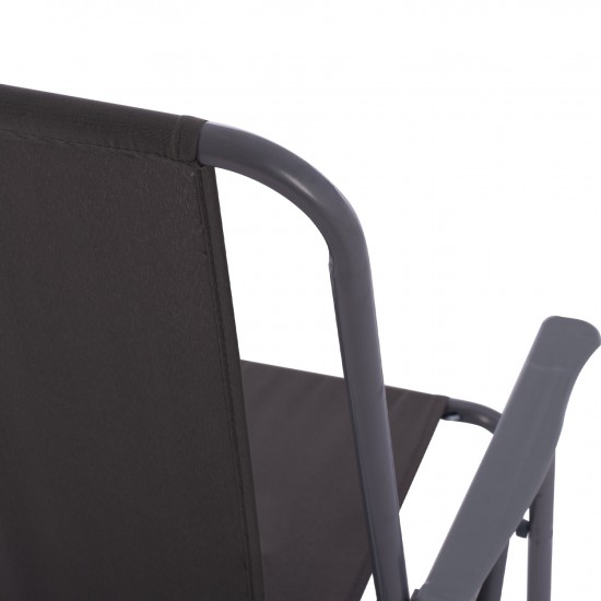 ΚΑΡΕΚΛΑ ΠΑΡΑΛΙΑΣ DEVAL ΜΕ ΨΗΛΗ ΠΛΑΤΗ ΠΤΥΣΣΟΜΕΝΗ ΓΚΡΙ ΜΕΤΑΛΛΙΚΗ 56x61x84 εκ.