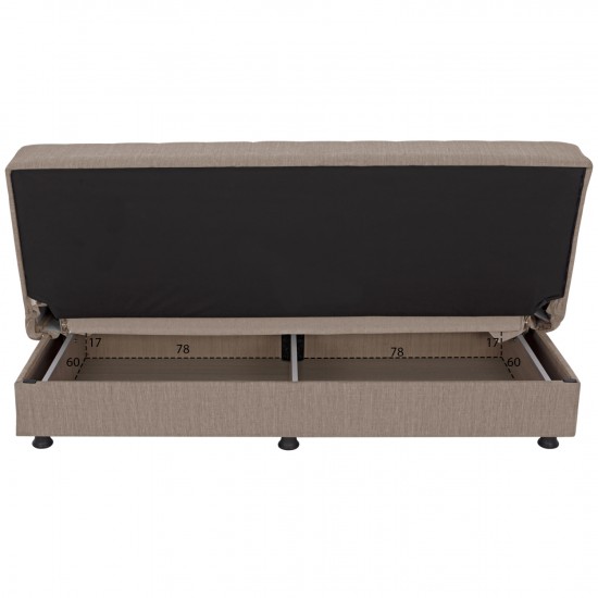 ΚΑΝΑΠΕΣ ΚΡΕΒΑΤΙ ANDRI ΤΡΙΘΕΣΙΟΣ ΜΠΕΖ 180x72x77 εκ.