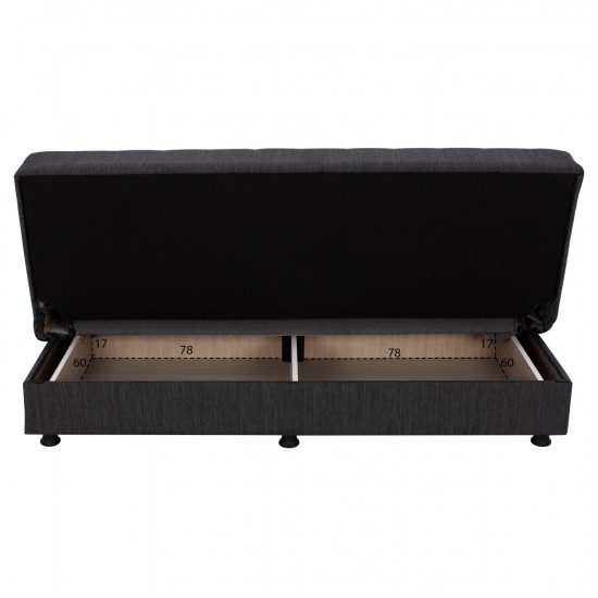 ΚΑΝΑΠΕΣ ΚΡΕΒΑΤΙ ANDRI ΤΡΙΘΕΣΙΟΣ ΓΚΡΙ 180x72x77 εκ.