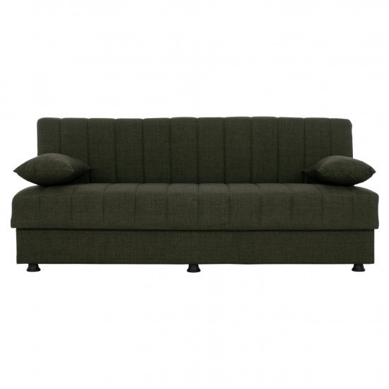 ΚΑΝΑΠΕΣ ΚΡΕΒΑΤΙ ANDRI ΤΡΙΘΕΣΙΟΣ DARK OLIVE 180x72x77 εκ.