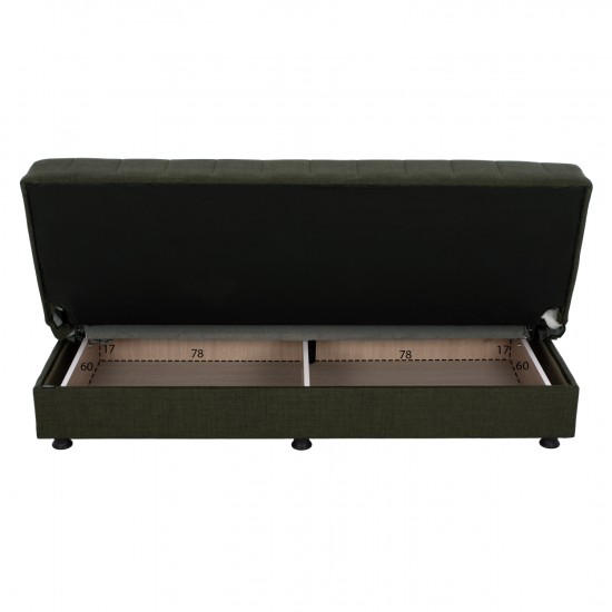 ΚΑΝΑΠΕΣ ΚΡΕΒΑΤΙ ANDRI ΤΡΙΘΕΣΙΟΣ DARK OLIVE 180x72x77 εκ.