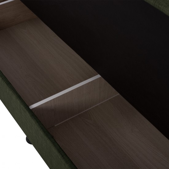 ΚΑΝΑΠΕΣ ΚΡΕΒΑΤΙ ANDRI ΤΡΙΘΕΣΙΟΣ DARK OLIVE 180x72x77 εκ.