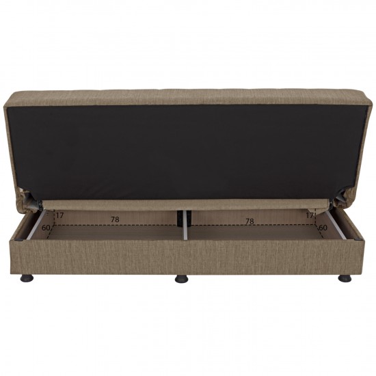 ΚΑΝΑΠΕΣ ΚΡΕΒΑΤΙ ANDRI ΤΡΙΘΕΣΙΟΣ ΚΑΦΕ 180x72x77 εκ.