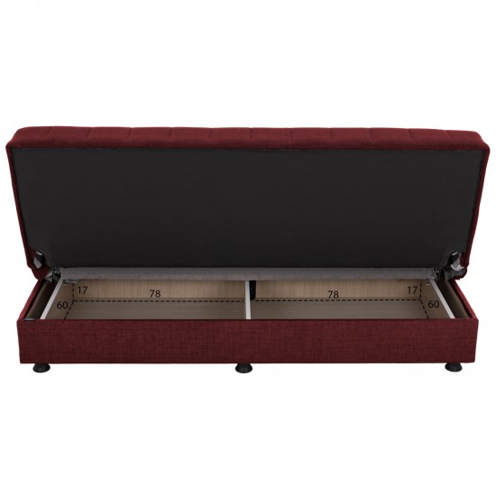 ΚΑΝΑΠΕΣ ΚΡΕΒΑΤΙ ANDRI ΤΡΙΘΕΣΙΟΣ ΚΟΚΚΙΝΟ 180x72x77 εκ.