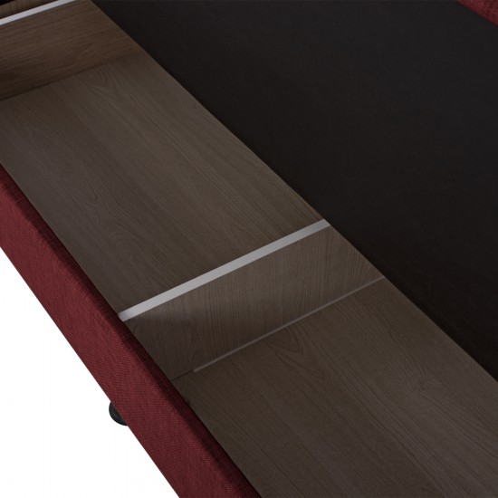 ΚΑΝΑΠΕΣ ΚΡΕΒΑΤΙ ANDRI ΤΡΙΘΕΣΙΟΣ ΚΟΚΚΙΝΟ 180x72x77 εκ.