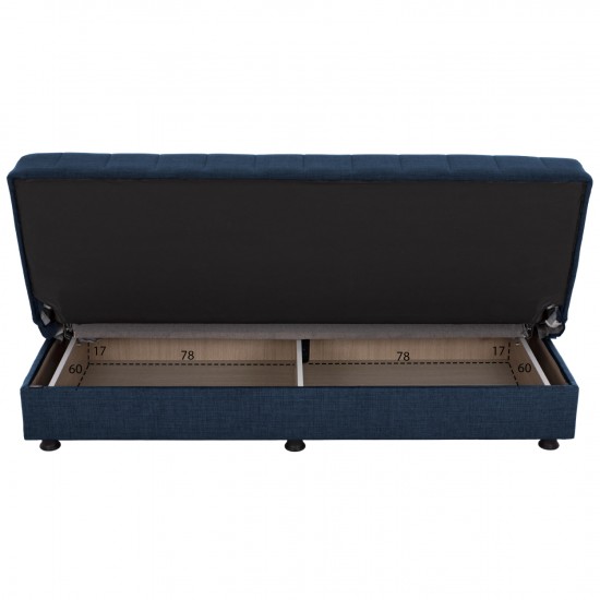 ΚΑΝΑΠΕΣ ΚΡΕΒΑΤΙ ANDRI ΤΡΙΘΕΣΙΟΣ ΜΠΛΕ 180x72x77 εκ.