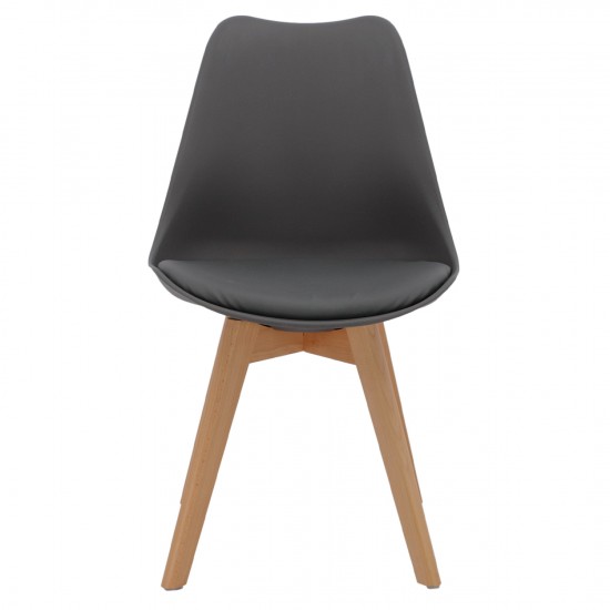 ΚΑΡΕΚΛΑ VEGAS ΜΕ ΞΥΛΙΝΑ ΠΟΔΙΑ ΚΑΙ ΜΕ ΚΑΘΙΣΜΑ ΣΚΟΥΡΟ ΓΚΡΙ 45x56x80 εκ.