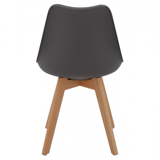 ΚΑΡΕΚΛΑ VEGAS ΜΕ ΞΥΛΙΝΑ ΠΟΔΙΑ ΚΑΙ ΜΕ ΚΑΘΙΣΜΑ ΣΚΟΥΡΟ ΓΚΡΙ 45x56x80 εκ.