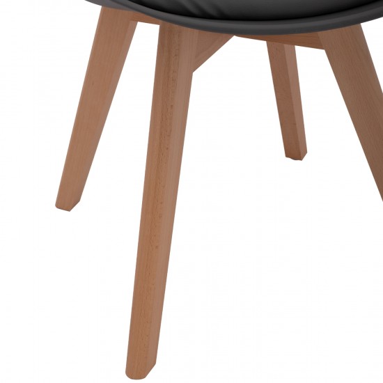 ΚΑΡΕΚΛΑ VEGAS ΜΕ ΞΥΛΙΝΑ ΠΟΔΙΑ ΚΑΙ ΜΕ ΚΑΘΙΣΜΑ ΣΚΟΥΡΟ ΓΚΡΙ 45x56x80 εκ.