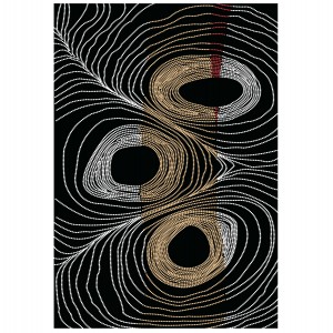 ΧΑΛΙ ΣΑΛΟΝΙΟΥ ΜΕ ΚΡΟΣΙΑ JOSIANE ΜΑΥΡΟ - ΧΡΥΣΟ - ΓΚΡΙ 160X230 εκ.