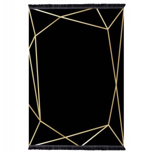 ΧΑΛΙ ΣΑΛΟΝΙΟΥ ΜΕ ΚΡΟΣΙΑ JOSIANE ΜΑΥΡΟ - ΧΡΥΣΟ 160X230 εκ.