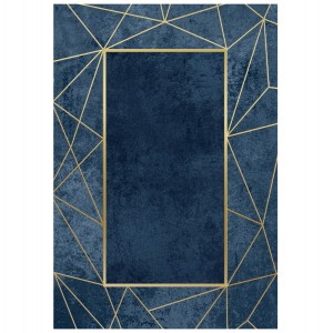 ΧΑΛΙ ΣΑΛΟΝΙΟΥ ΜΕ ΚΡΟΣΙΑ JOSIANE ΜΠΛΕ - ΧΡΥΣΟ 160X230 εκ.