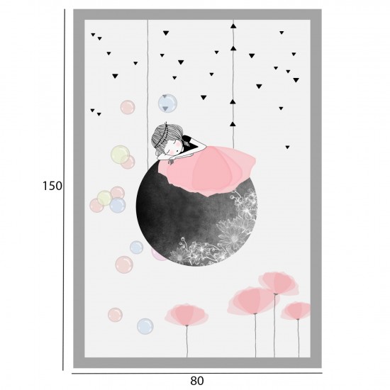 ΠΑΙΔΙΚΟ ΧΑΛΙ ΜΕ ΚΡΟΣΙΑ ΛΕΥΚΟ-ΓΚΡΙ-ΡΟΖ 80Χ150εκ.