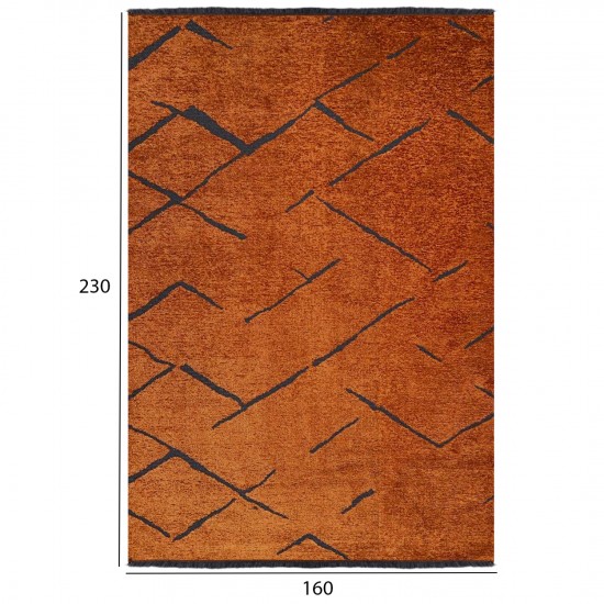 ΧΑΛΙ ΣΑΛΟΝΙΟΥ CALLISTO ΜΕ ΚΡΟΣΙΑ ΧΑΛΚΙΝΟ ΜΑΥΡΟ 160Χ230 εκ.