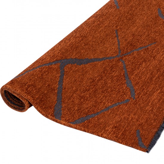 ΧΑΛΙ ΣΑΛΟΝΙΟΥ CALLISTO ΜΕ ΚΡΟΣΙΑ ΧΑΛΚΙΝΟ ΜΑΥΡΟ 160Χ230 εκ.