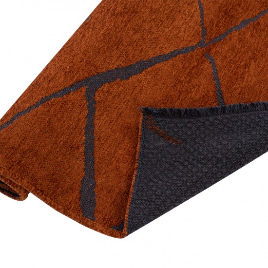 ΧΑΛΙ ΣΑΛΟΝΙΟΥ CALLISTO ΜΕ ΚΡΟΣΙΑ ΧΑΛΚΙΝΟ ΜΑΥΡΟ 160Χ230 εκ.