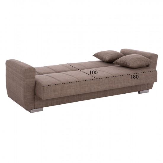 ΚΑΝΑΠΕΣ ΚΡΕΒΑΤΙ ΤΡΙΘΕΣΙΟΣ ΚΑΦΕ 215x80x77 εκ.