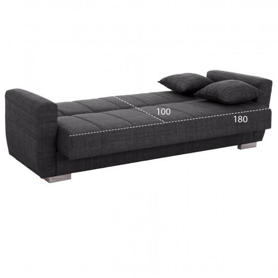 ΚΑΝΑΠΕΣ ΚΡΕΒΑΤΙ ΤΡΙΘΕΣΙΟΣ ΓΚΡΙ 215x80x77 εκ.