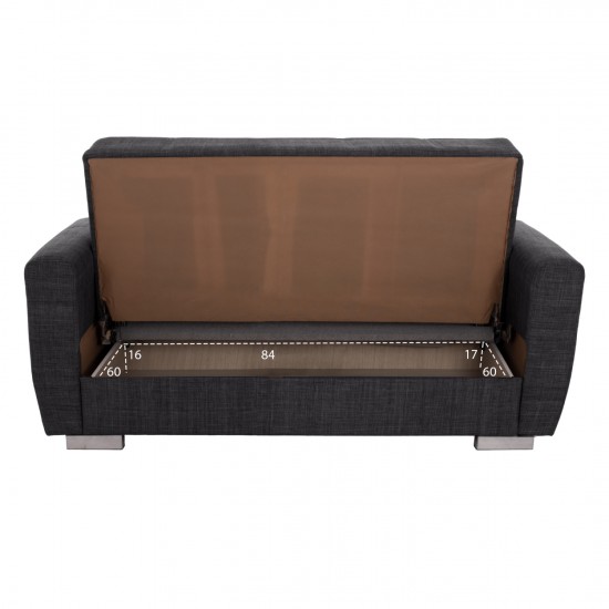 ΚΑΝΑΠΕΣ ΚΡΕΒΑΤΙ ΔΙΘΕΣΙΟΣ ΓΚΡΙ 15x84x88 εκ.