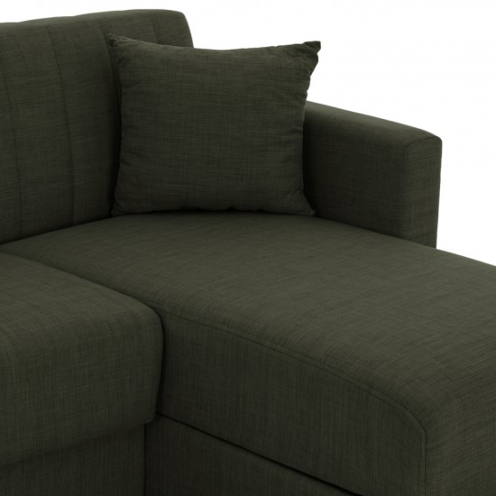 ΚΑΝΑΠΕΣ ΚΡΕΒΑΤΙ GHUFRAN ΓΩΝΙΑ ΑΝΑΣΤΡΕΨΙΜΗ DARK OLIVE 200x133x77Yεκ.
