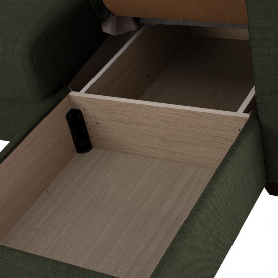 ΚΑΝΑΠΕΣ ΚΡΕΒΑΤΙ GHUFRAN ΓΩΝΙΑ ΑΝΑΣΤΡΕΨΙΜΗ DARK OLIVE 200x133x77Yεκ.