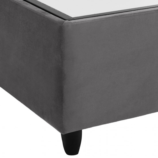 ΚΡΕΒΑΤΙ MALENA ΜΕ ΑΠΟΘΗΚΕΥΤΙΚΟ ΑΠΟ ΓΚΡΙ ΒΕΛΟΥΔΟ ΓΙΑ ΣΤΡΩΜΑ 160x200 εκ.