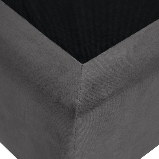 ΚΡΕΒΑΤΙ MALENA ΑΠΟ ΓΚΡΙ ΒΕΛΟΥΔΟ ΓΙΑ ΣΤΡΩΜΑ 150x200 εκ.