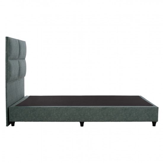 ΚΡΕΒΑΤΙ MILO ΑΠΟ ΠΡΑΣΙΝΟ ΥΦΑΣΜΑ ΤΥΠΟΥ NUBUCK ΓΙΑ ΣΤΡΩΜΑ 120x200 εκ.