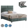 ΚΡΕΒΑΤΙ MILO ΜΕ ΑΠΟΘΗΚΕΥΤΙΚΟ ΠΡΑΣΙΝΟ ΥΦΑΣΜΑ τύπου NUBUCK ΓΙΑ ΣΤΡΩΜΑ 160x200 εκ.