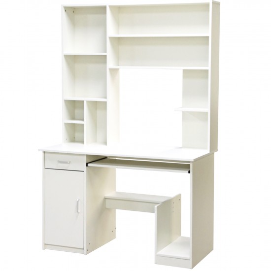 ΓΡΑΦΕΙΟ ΜΕ ΒΙΒΛΙΟΘΗΚΗ-ΡΑΦΙΕΡΑ STATUS ΛΕΥΚΟ 120x55x182 εκ.