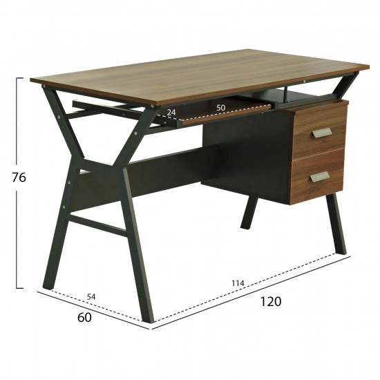 ΓΡΑΦΕΙΟ ΚΑΡΥΔΙ-ΓΚΡΙ ΜΕ ΜΑΤ ΓΚΡΙ ΣΚΕΛΕΤΟ 120X60X76εκ.