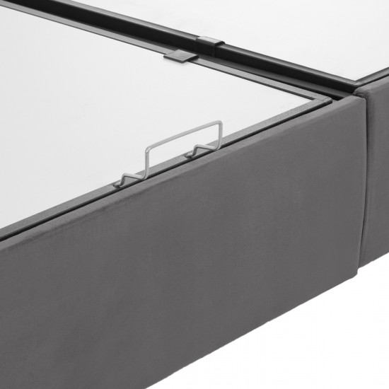 ΚΡΕΒΑΤΙ DOLORES ΜΕ ΑΠΟΘΗΚΕΥΤΙΚΟ ΓΚΡΙ ΒΕΛΟΥΔΟ ΓΙΑ ΣΤΡΩΜΑ 160x200 εκ.