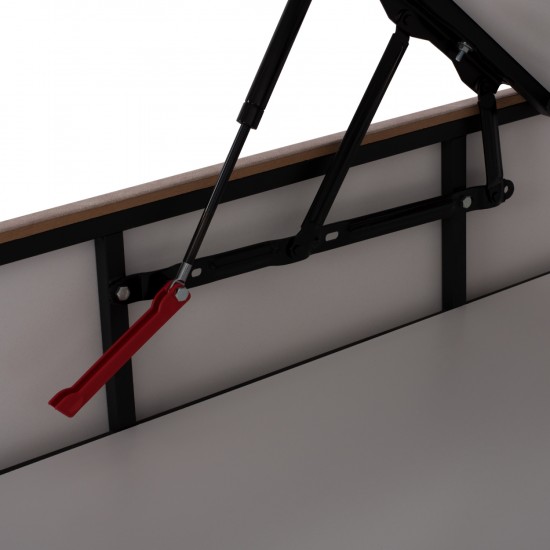 ΚΡΕΒΑΤΙ MALENA ΜΕ ΑΠΟΘΗΚΕΥΤΙΚΟ ΜΠΕΖ ΥΦΑΣΜΑ Τ. NUBUK ΓΙΑ ΣΤΡΩΜΑ 160x200 εκ.