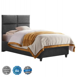 ΚΡΕΒΑΤΙ MILO ΑΠΟ ΓΚΡΙ ΥΦΑΣΜΑ ΓΙΑ ΣΤΡΩΜΑ 90x200 εκ.