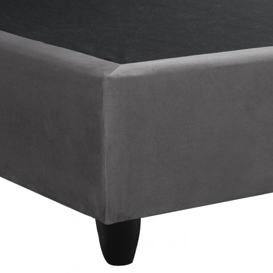 ΚΡΕΒΑΤΙ DOLORES ΑΠΟ ΓΚΡΙ ΒΕΛΟΥΔΟ ΓΙΑ ΣΤΡΩΜΑ 150x200 εκ.