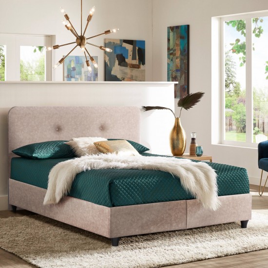 ΚΡΕΒΑΤΙ DOLORES ΜΠΕΖ ΥΦΑΣΜΑ τ.NUBUCK, 150x200 εκ.