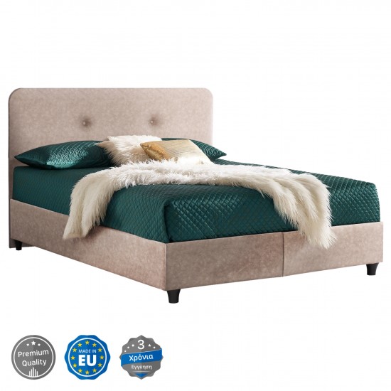 ΚΡΕΒΑΤΙ DOLORES ΜΠΕΖ ΥΦΑΣΜΑ τ.NUBUCK, 150x200 εκ.
